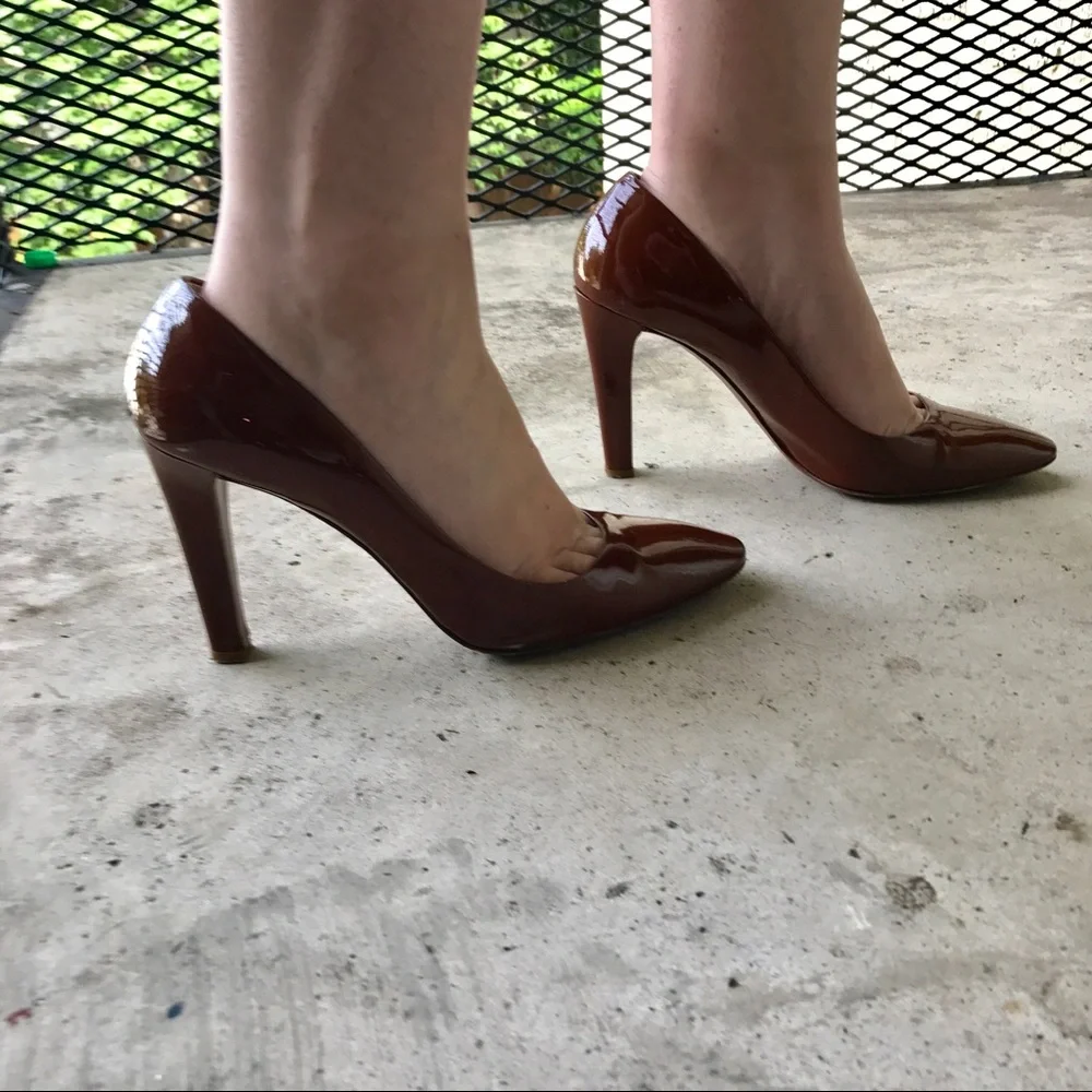 Miu Miu Brown Patent Leather Heels - Picture 2 of 7